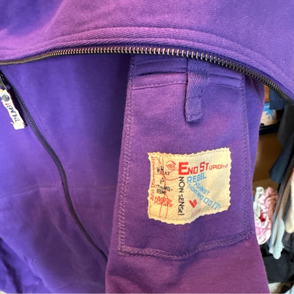 THUMB Purple Zip-Up Hoodie - Picture 3 of 6